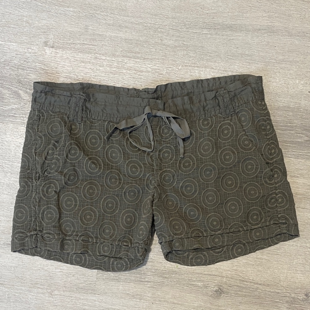 Johnny Was Green Embroidered Shorts